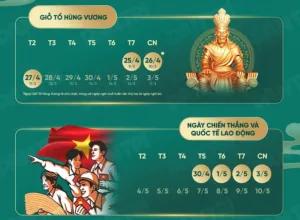 Lịch nghỉ lễ Giỗ tổ Hùng Vương, 30/04 và 01/05 năm 2026